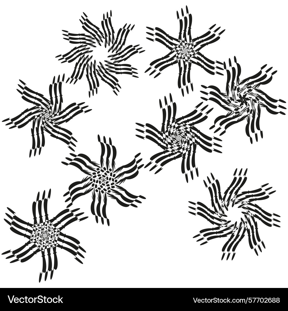 Swirl icon cluster abstract spin pattern rotating vector image