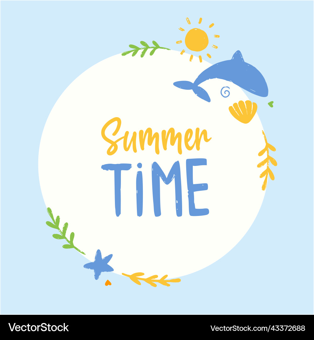 Template text circle with nautical elements Vector Image