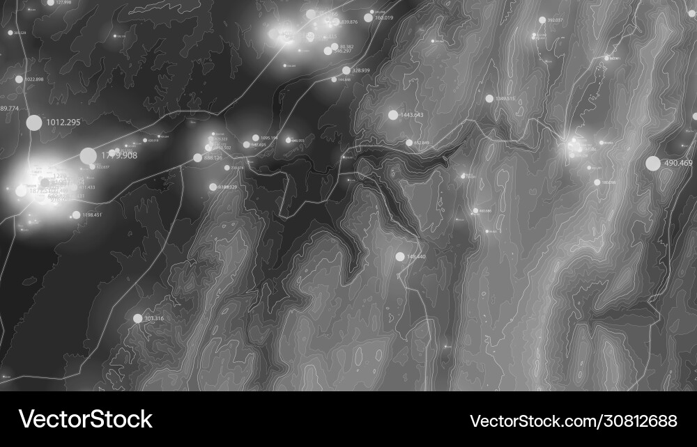 Terrain big data visualization futuristic map Terrain big data visualization futuristic map vector image