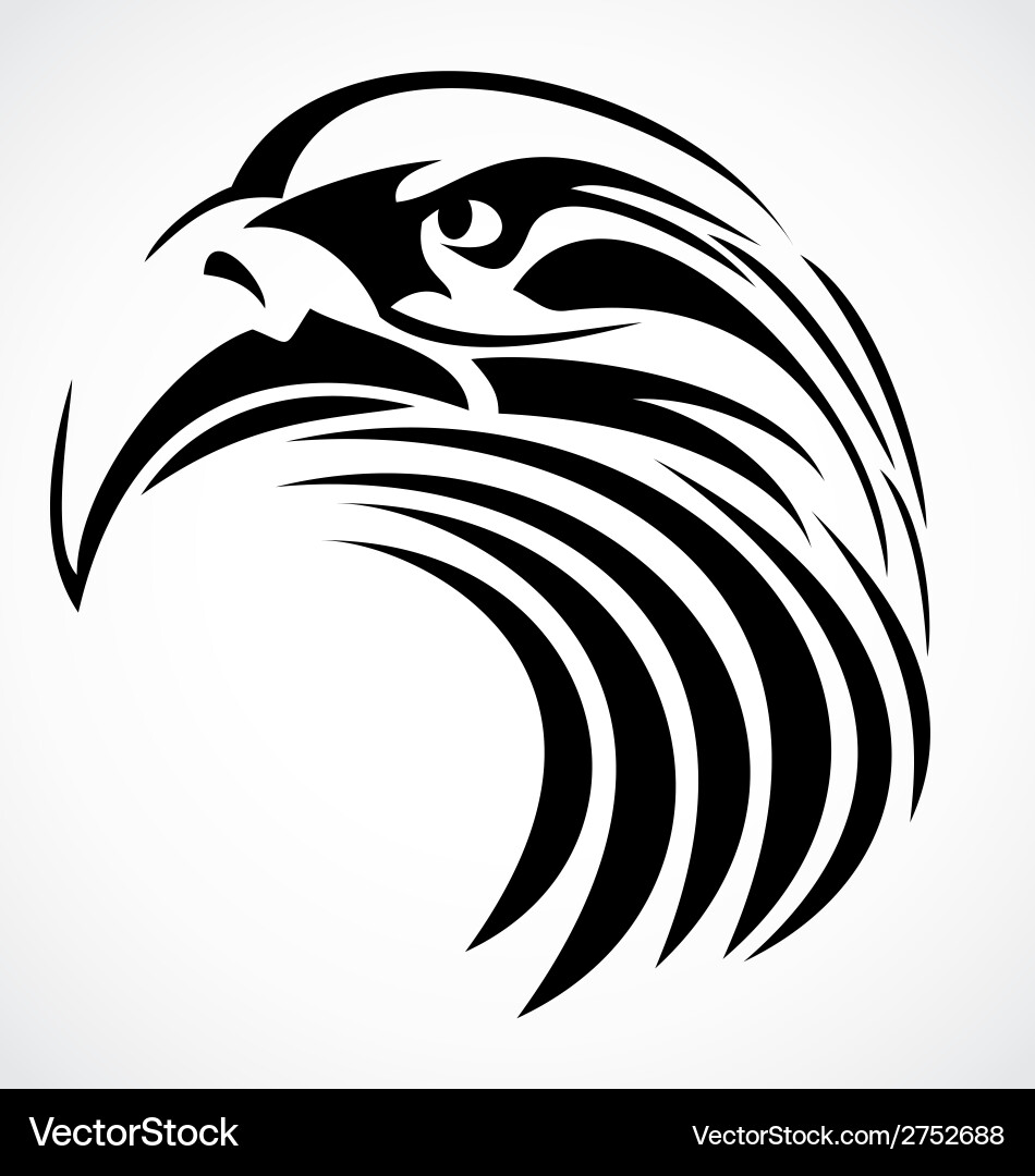 Tribal Eagle Head Tattoo Vector Image