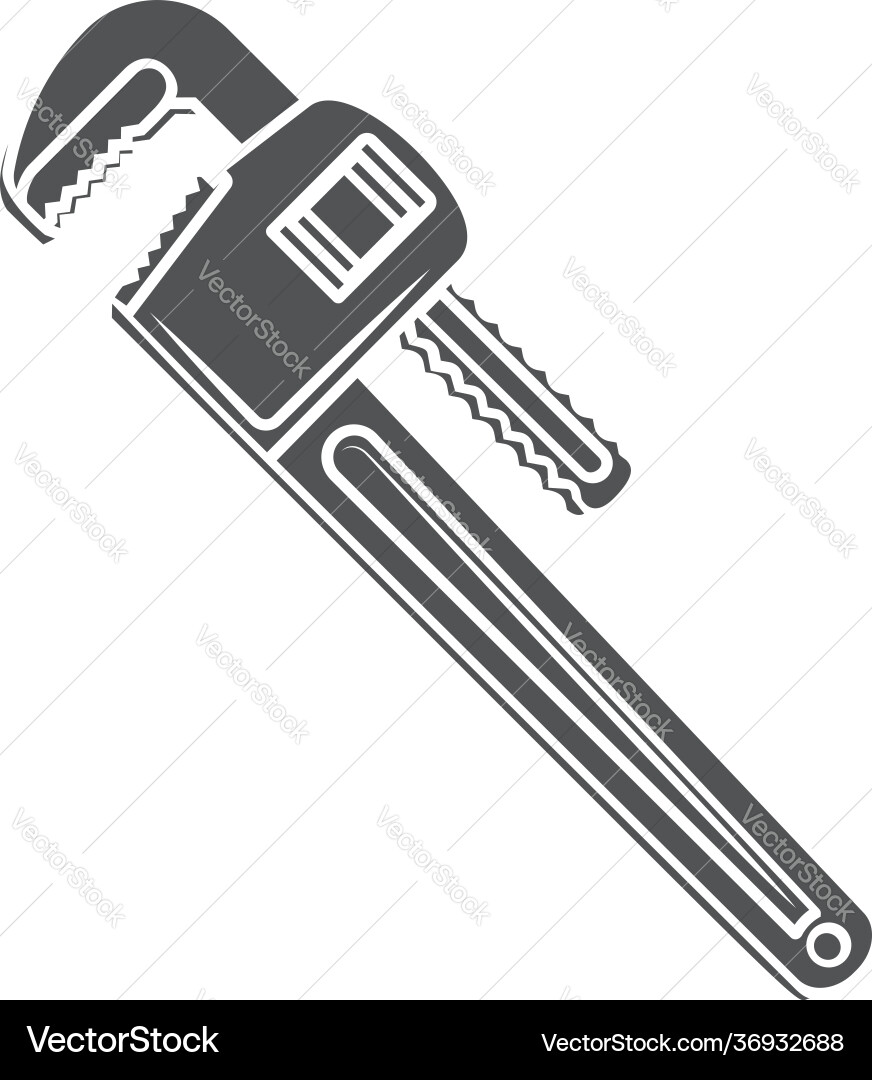 Water Wrench Plumbing Icon Vector Image