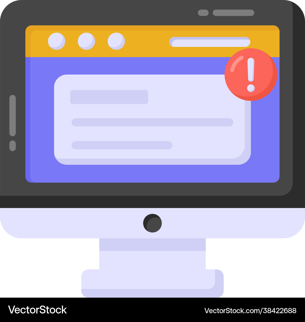 Website Error Alert Icon vector image