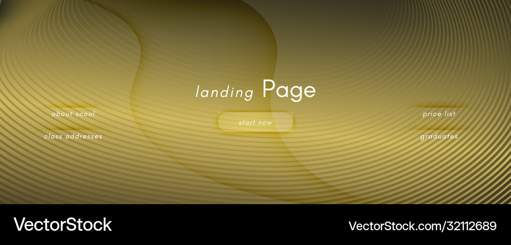 Abstract curve gold dynamic landing page Abstract curve gold dynamic landing page vector image