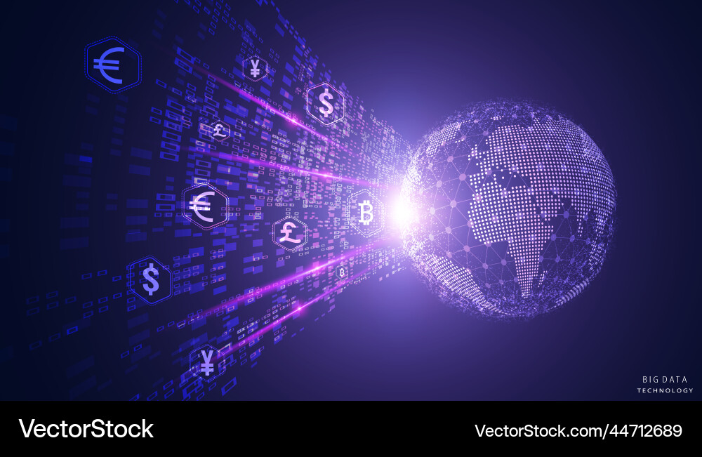 Abstract digital hologram finance Abstract digital hologram finance vector image