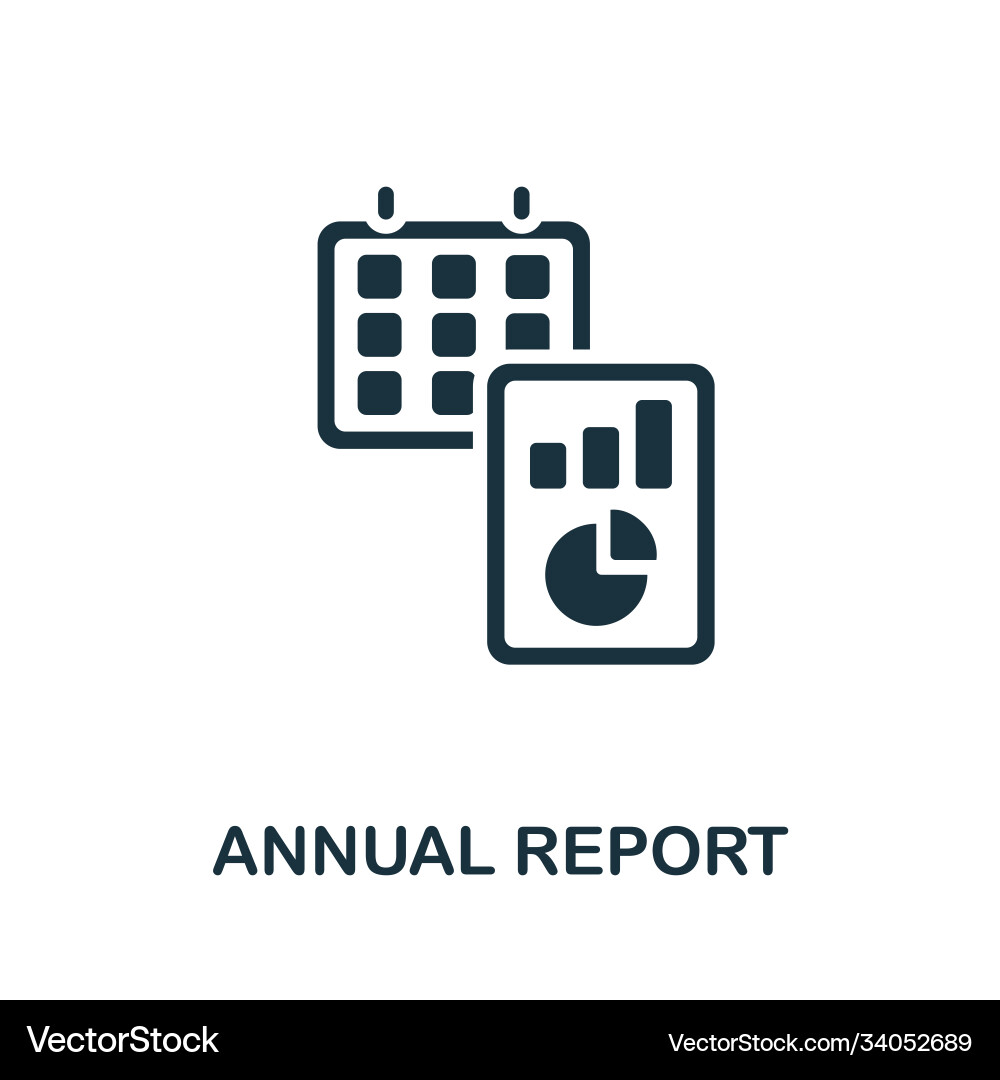 Annual report icon simple element from business vector image