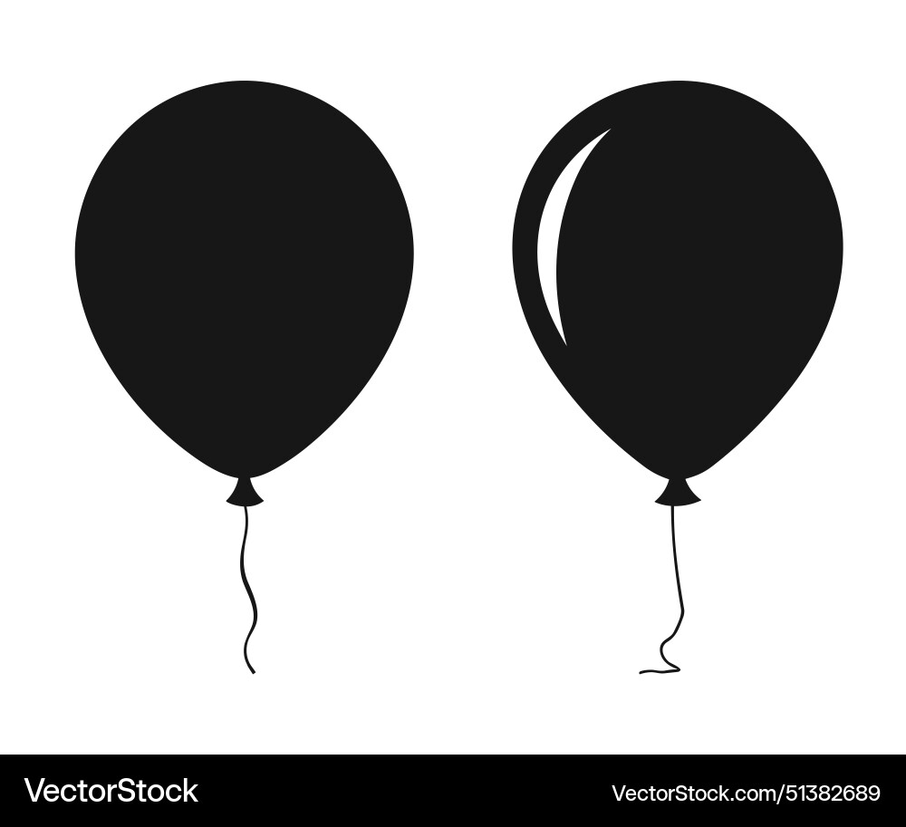 Balloon black color clipart Royalty Free Vector Image