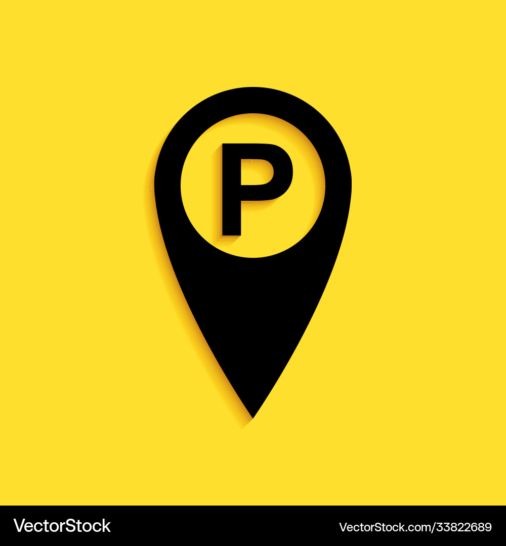 Black map pointer with car parking icon isolated Vector Image
