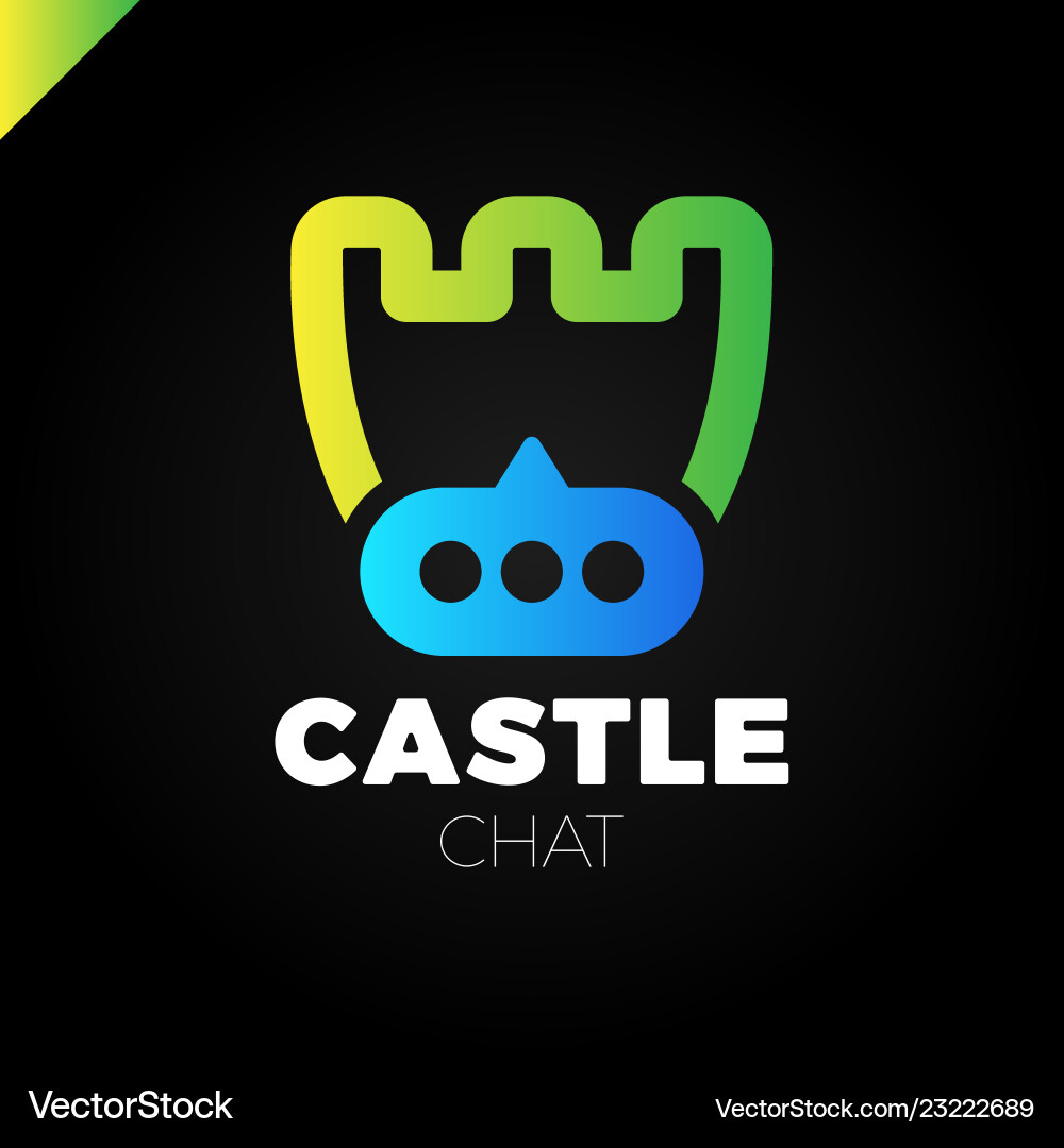 Castle shield simple minimalist logotype secure vector image
