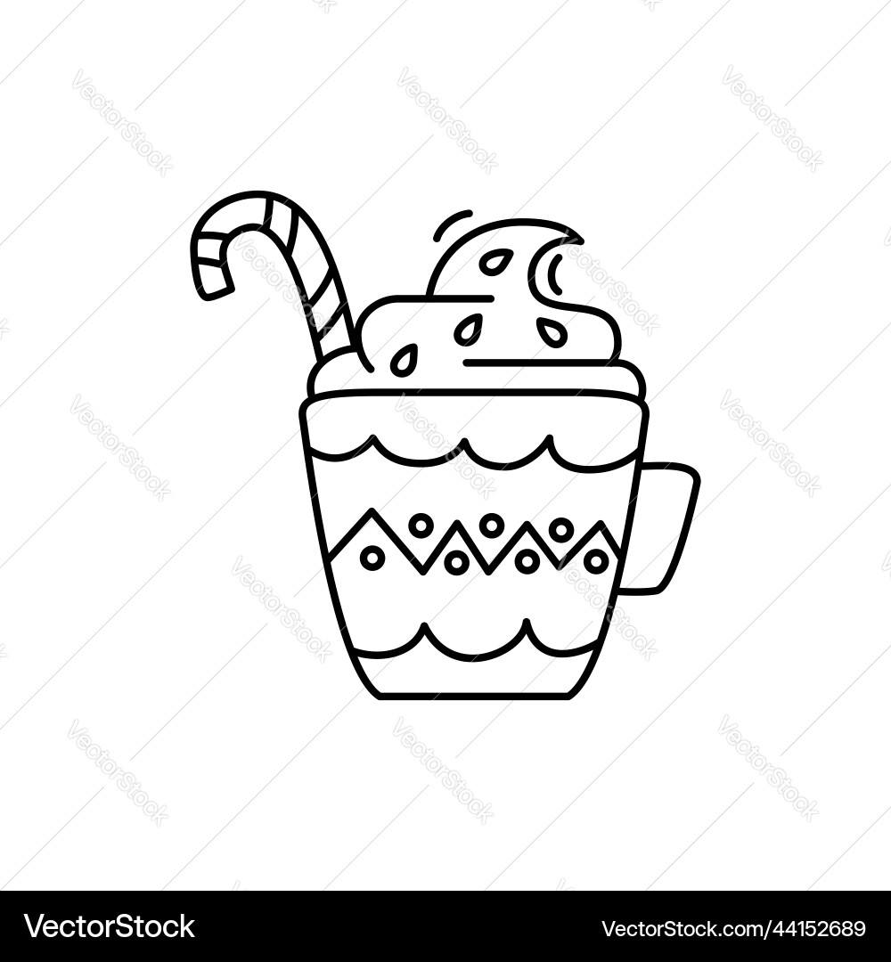 Christmas line icon from the camping vector image