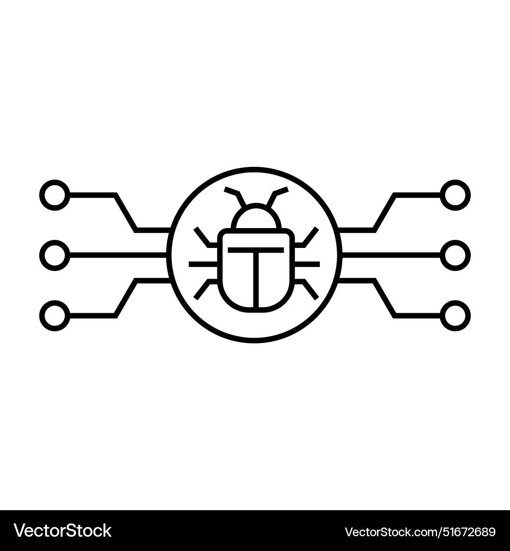 Computer bug icon vector image