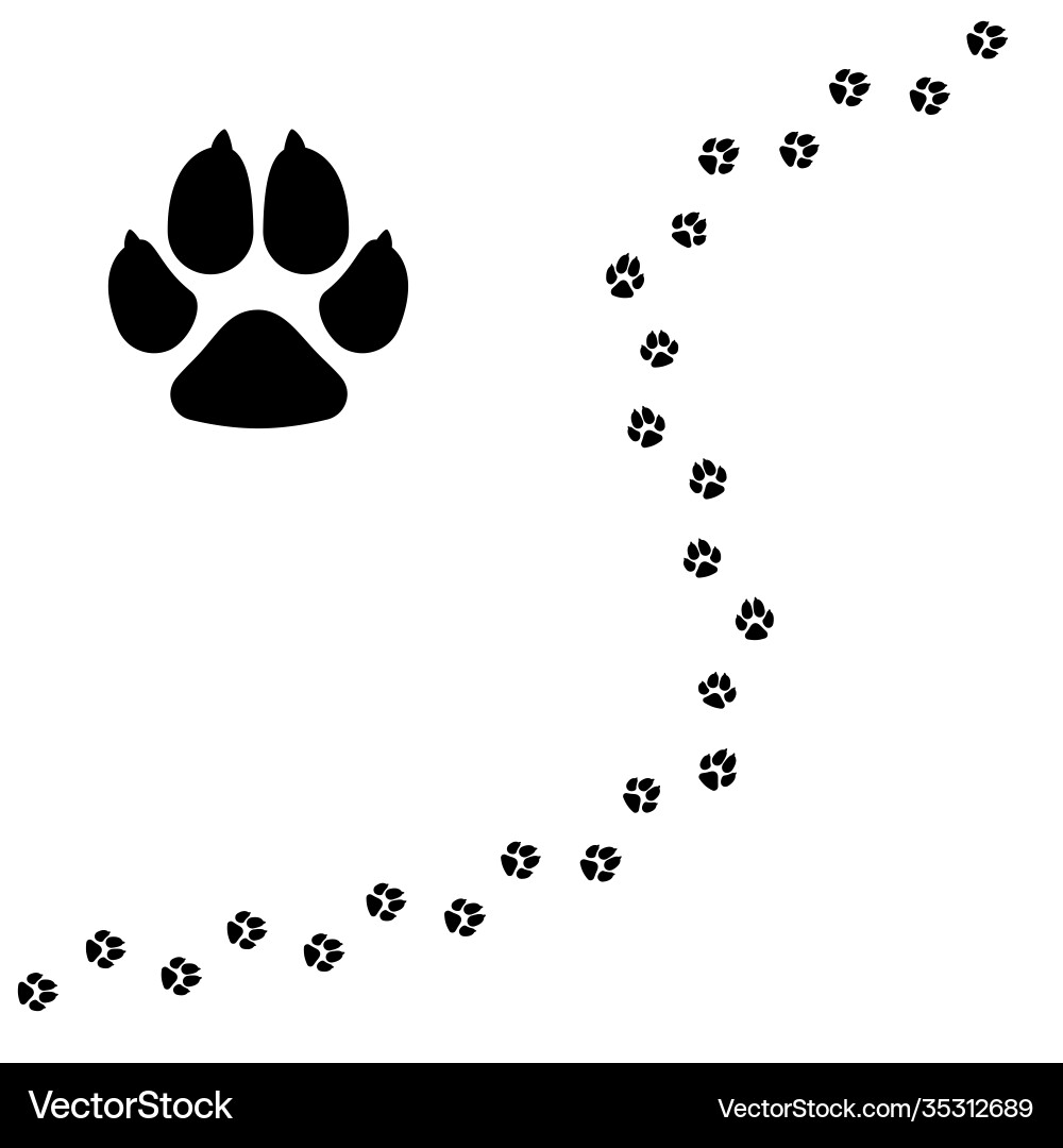 Dogs paw pet footprint flat icon isolated Dogs paw pet footprint flat icon isolated vector image