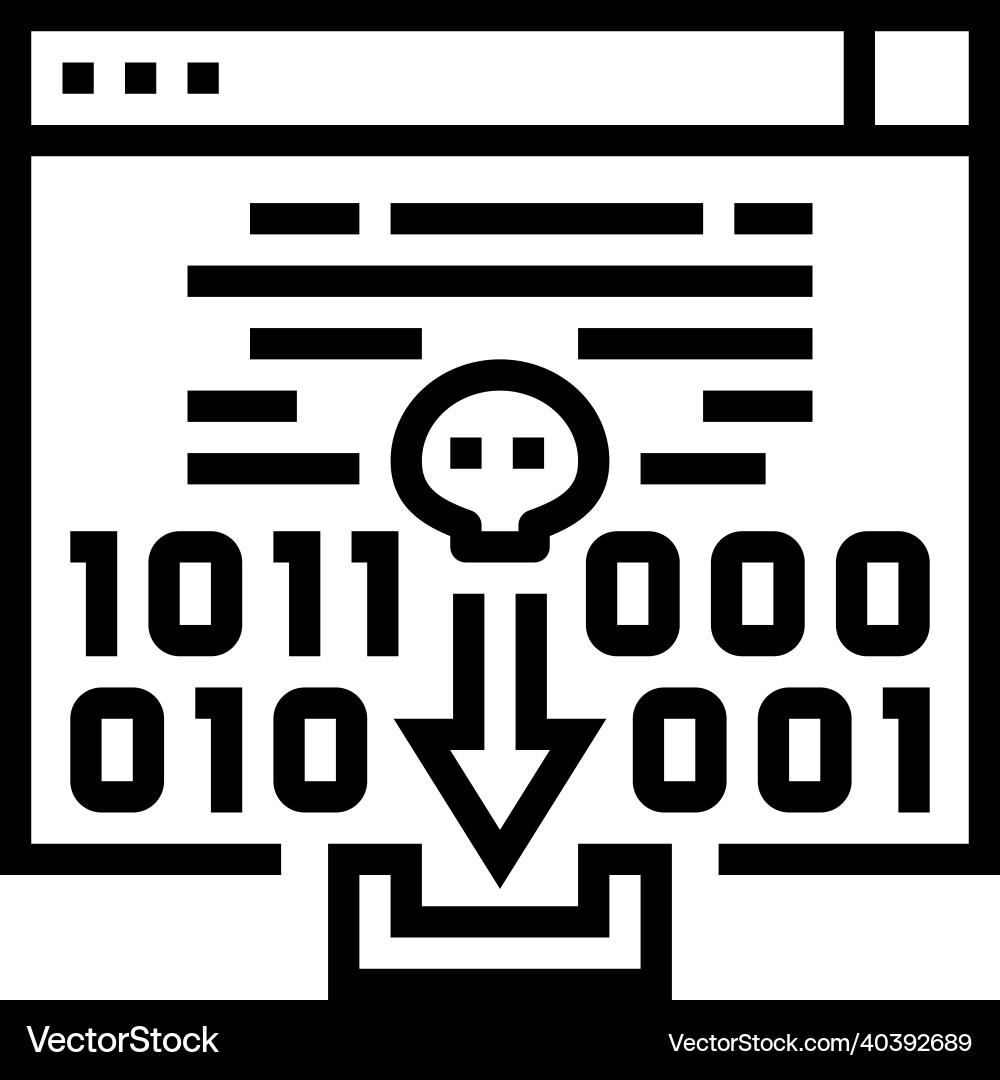Drive by attacks line icon Vector Image
