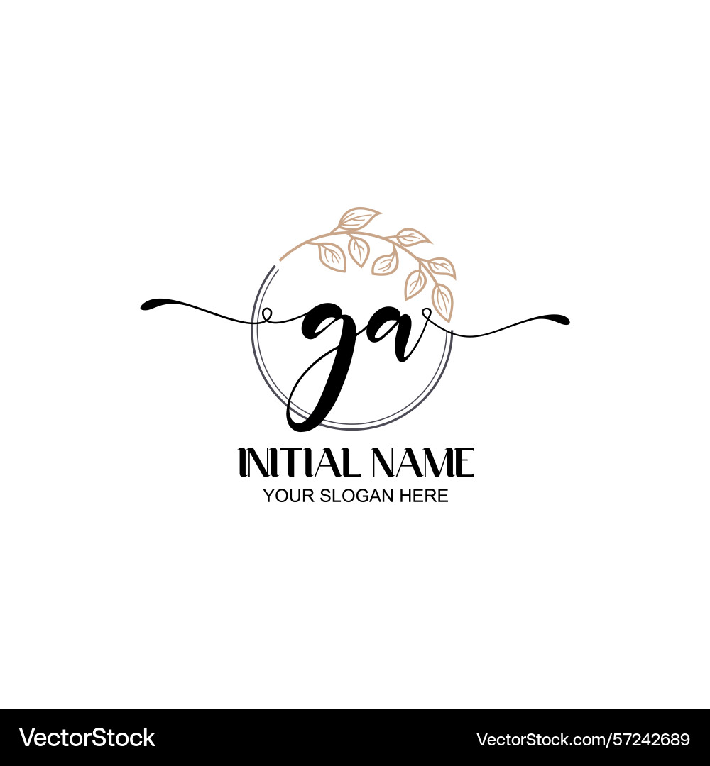 Elegant ga initial logo design with botanical Elegant ga initial logo design with botanical Vector Image