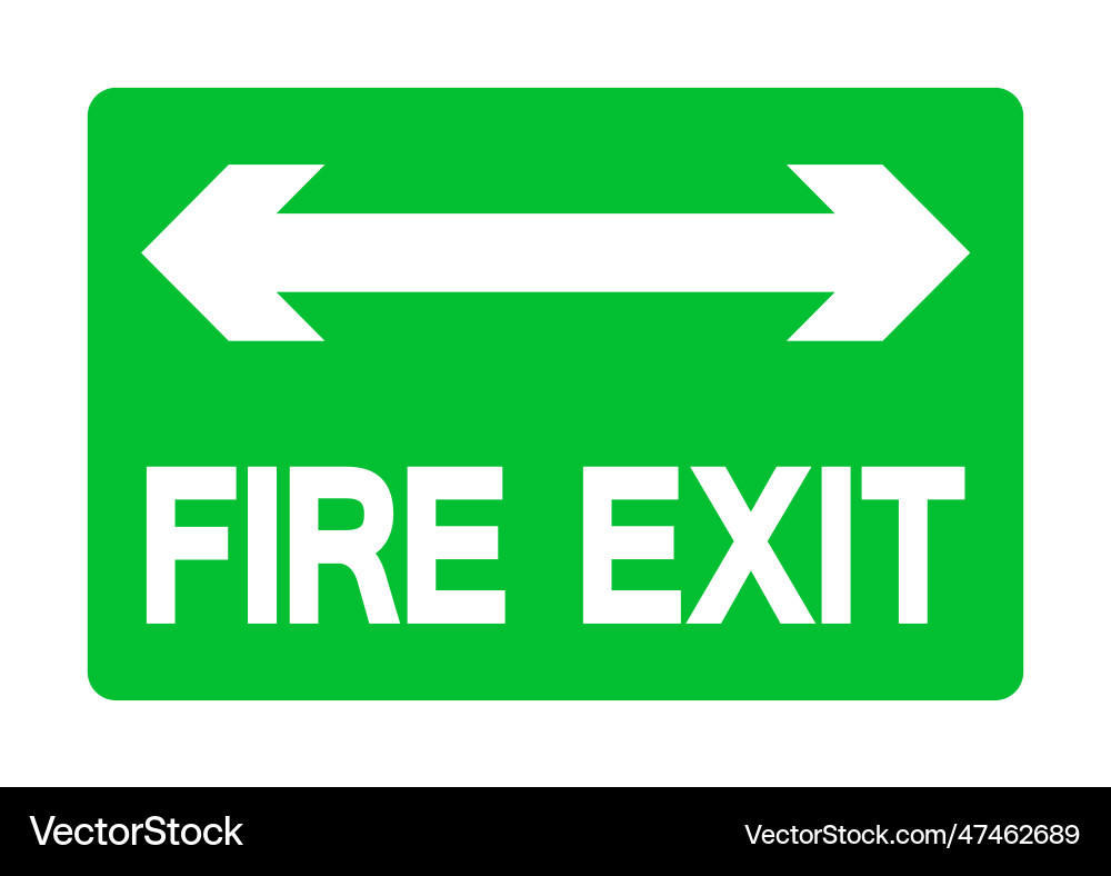 Exit emergency green sign isolate on white Exit emergency green sign isolate on white vector image