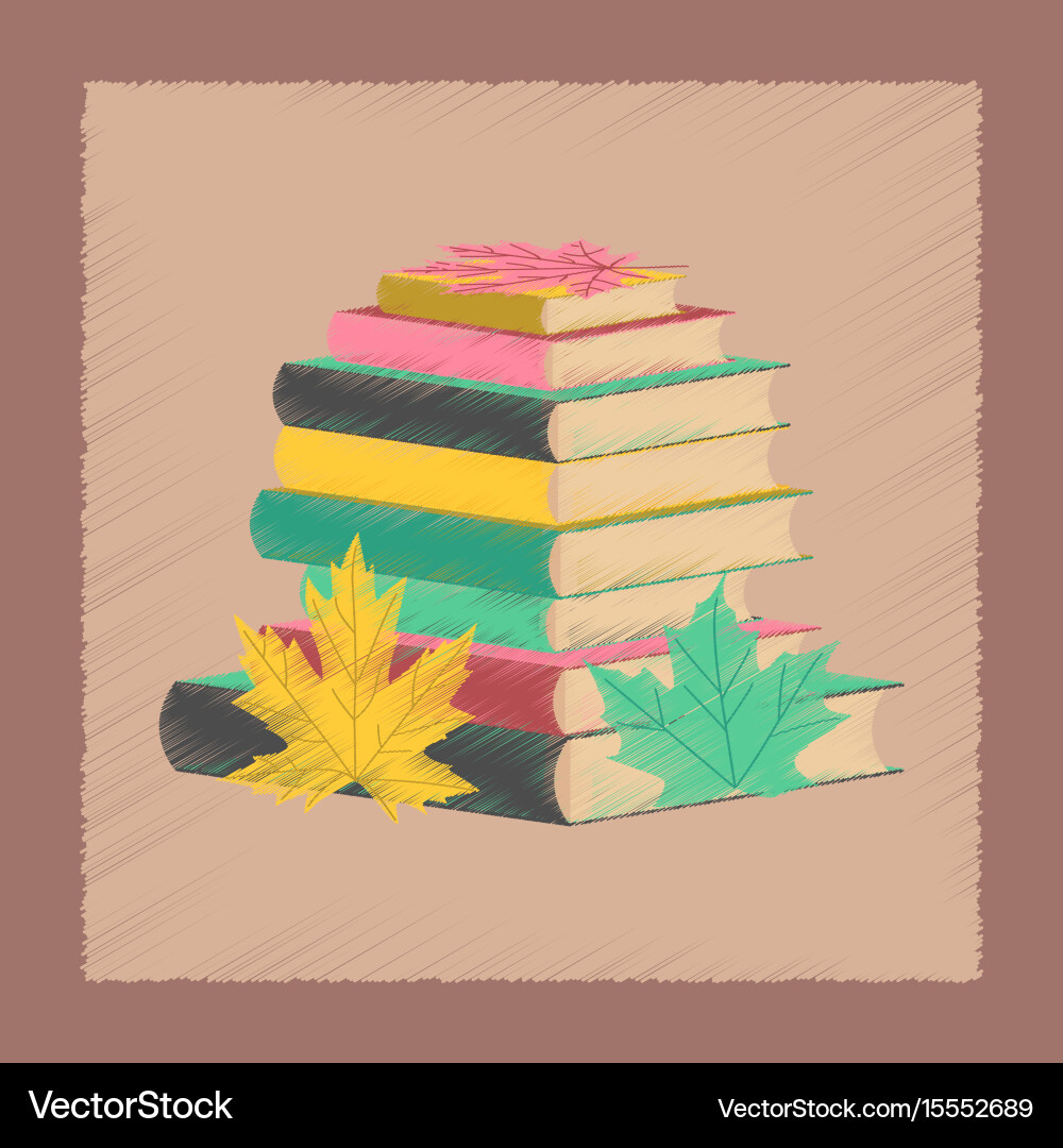 Flat shading style icon stack of books vector image