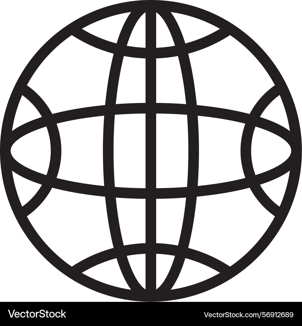 Globe linear style icon design vector image