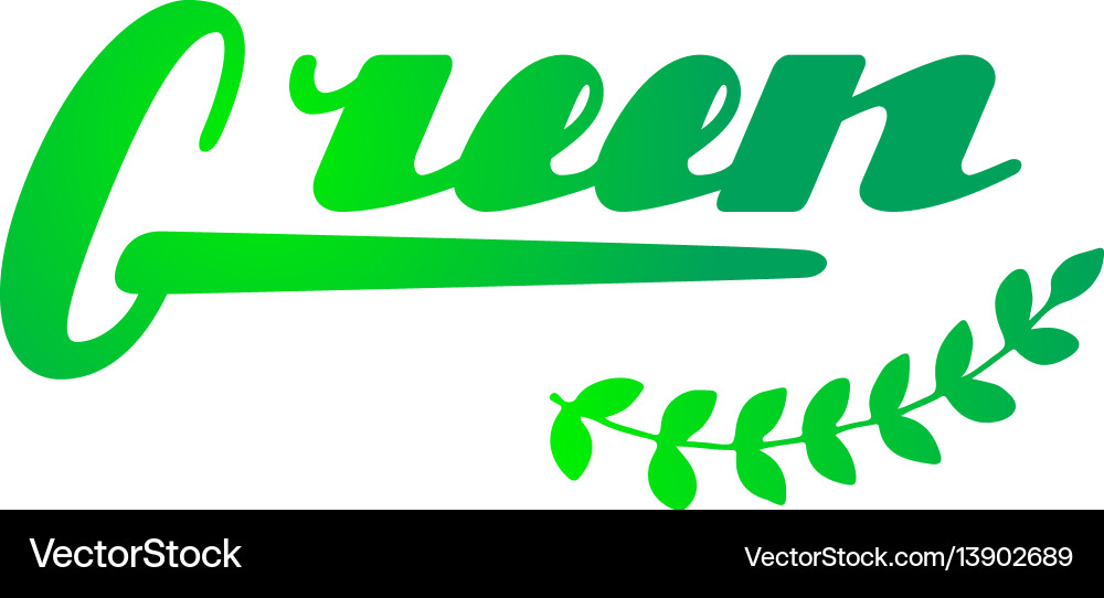 Green hand written lettering Royalty Free Vector Image