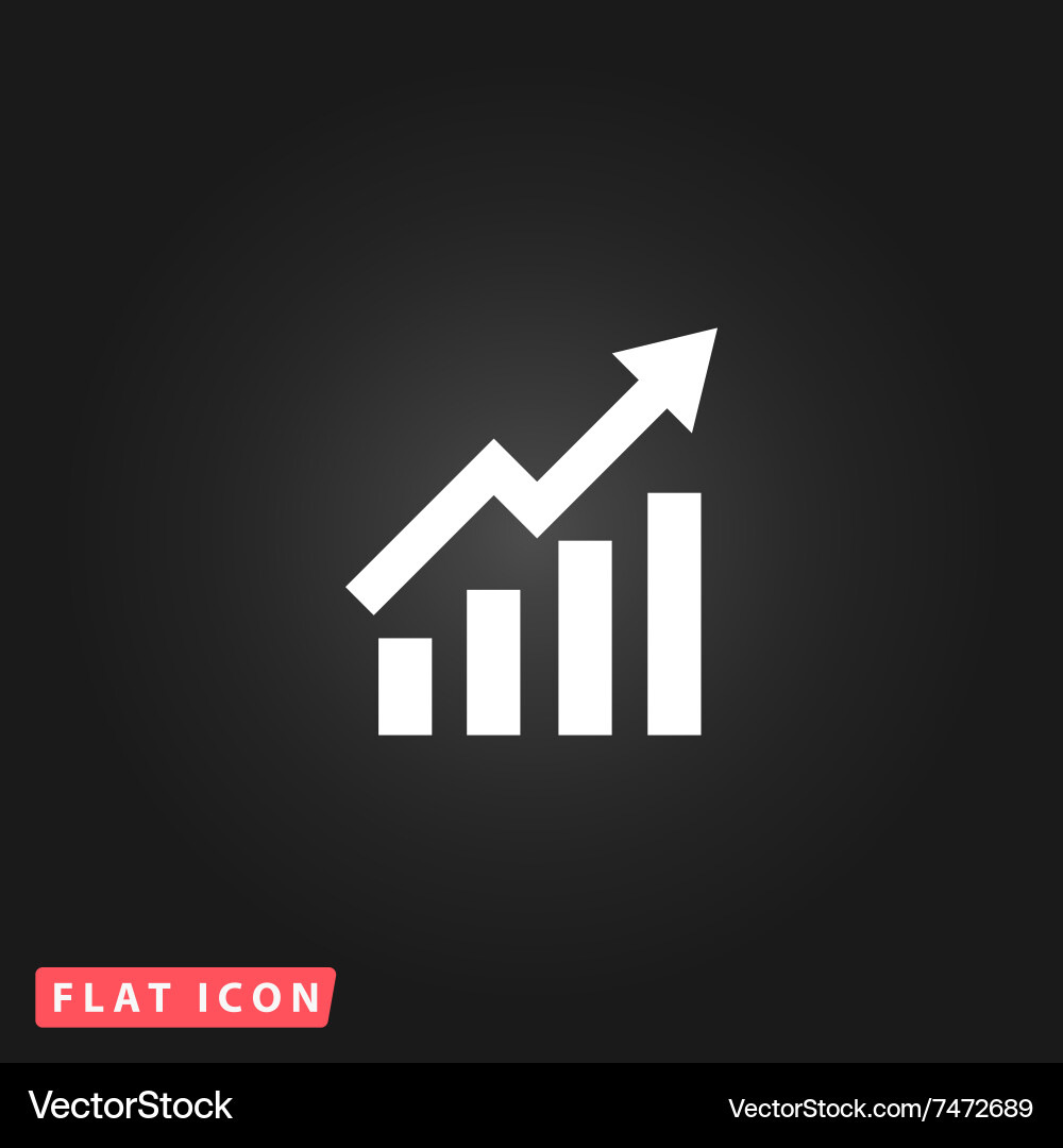 Growing bars graphic icon with rising arrow Vector Image