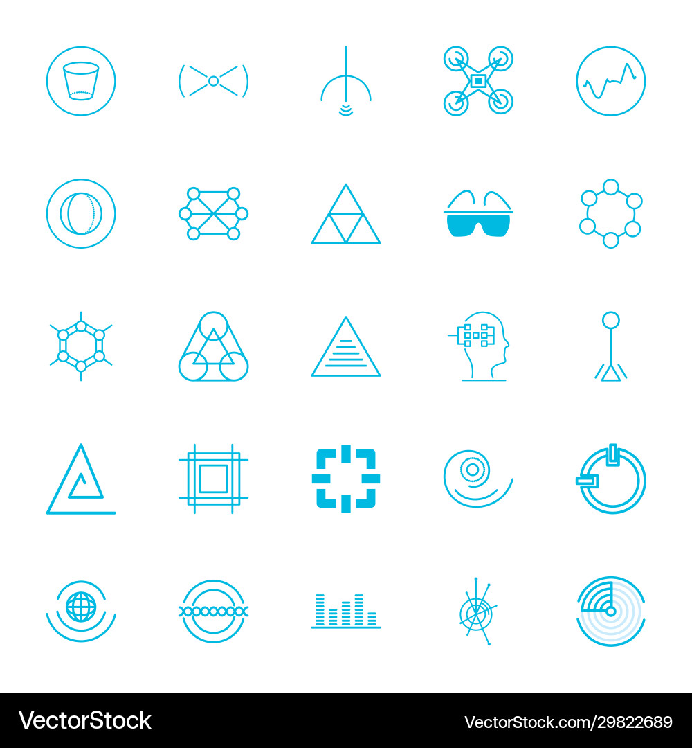 Isolated futuristic line style icon set Isolated futuristic line style icon set vector image