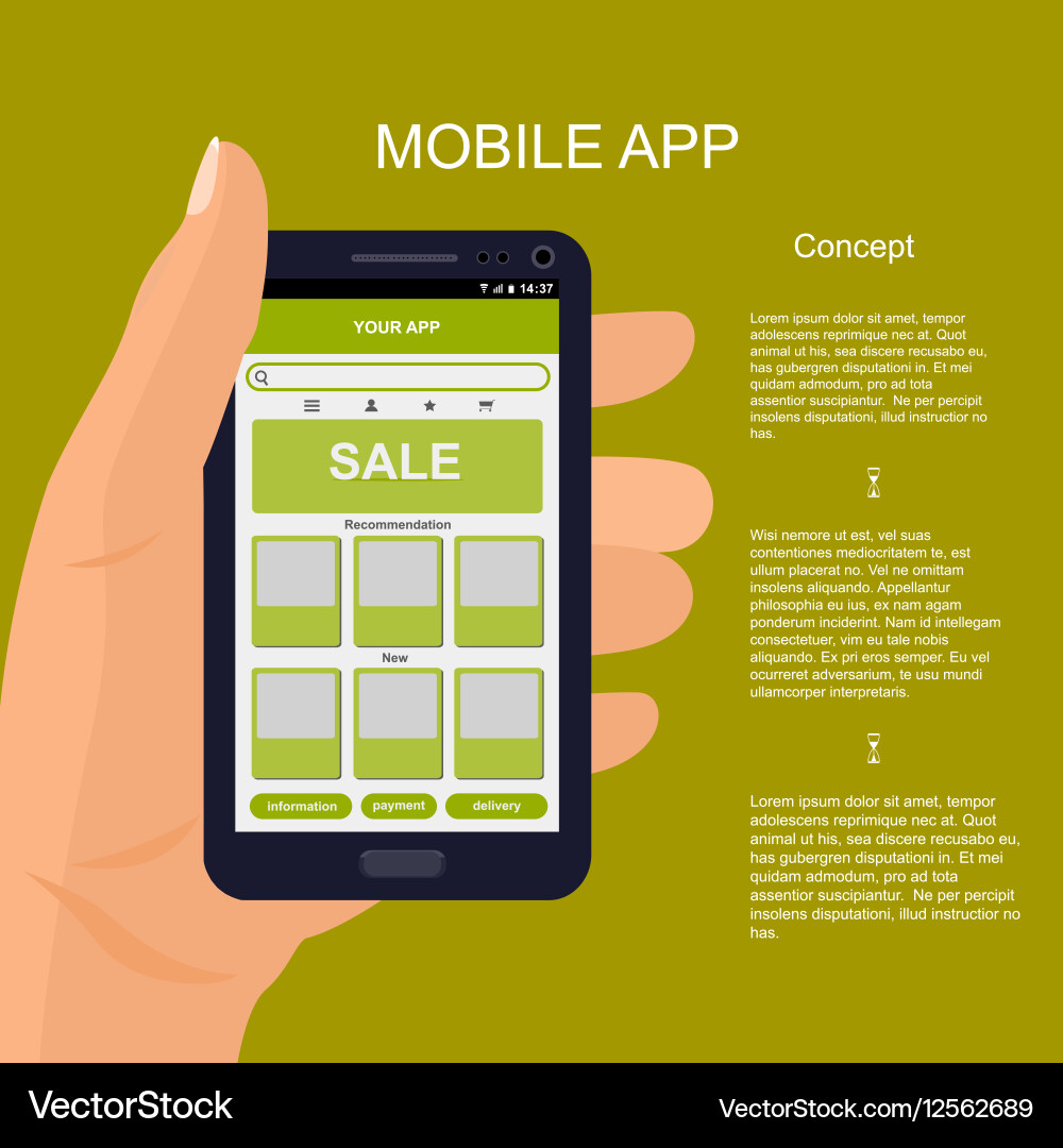Mobile app interface design Vector Image