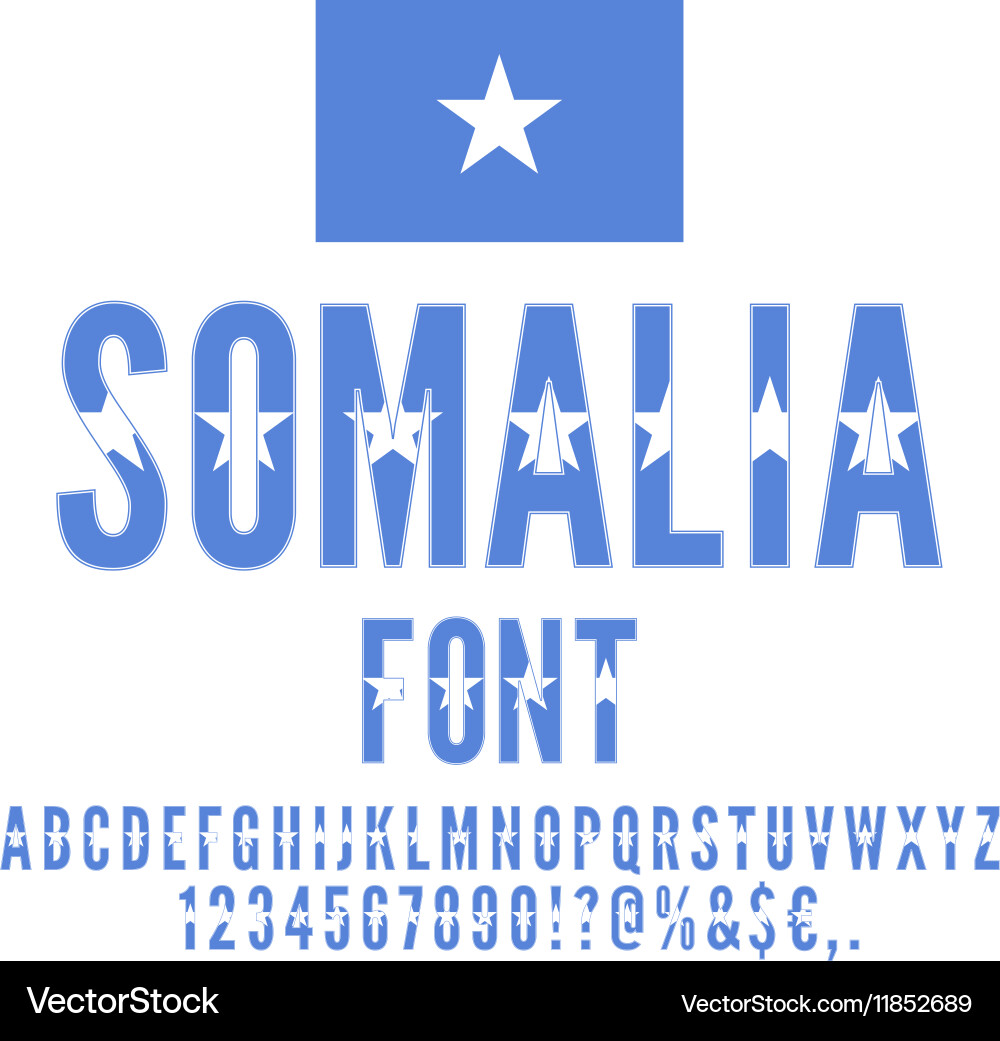 National flag font Vector Image