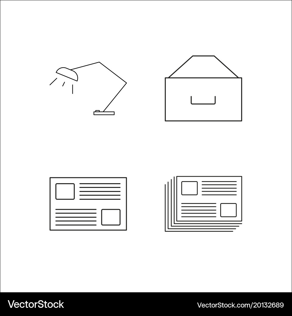 Office Icon Set - Linear Style vector image