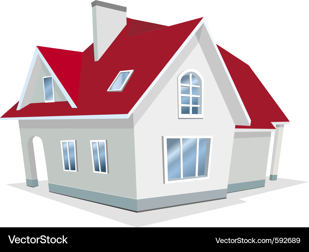 Red Roof House Illustration vector image