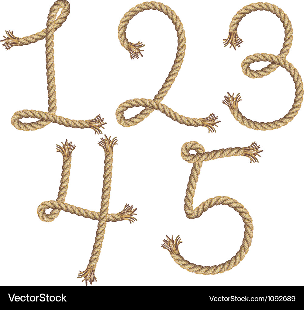 Rope Alphabet Numbers Royalty Free Vector Image