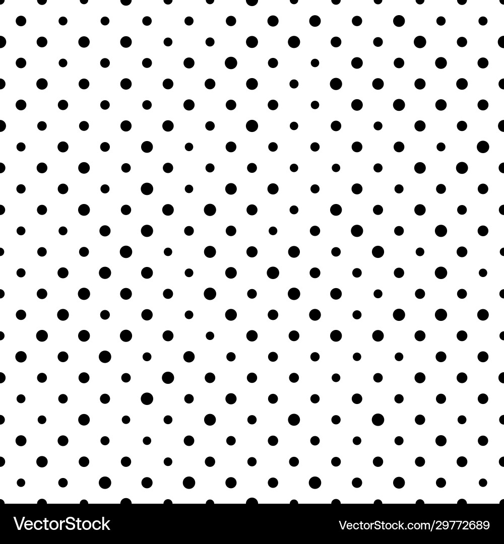 Seamless polka dot pattern black dots in random Seamless polka dot pattern black dots in random vector image