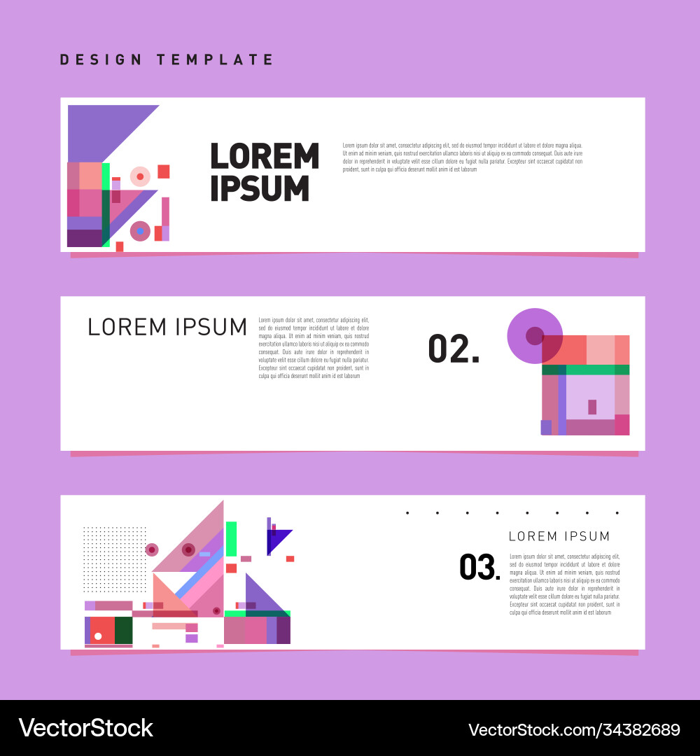 Set abstract banner web design template retro Set abstract banner web design template retro Vector Image