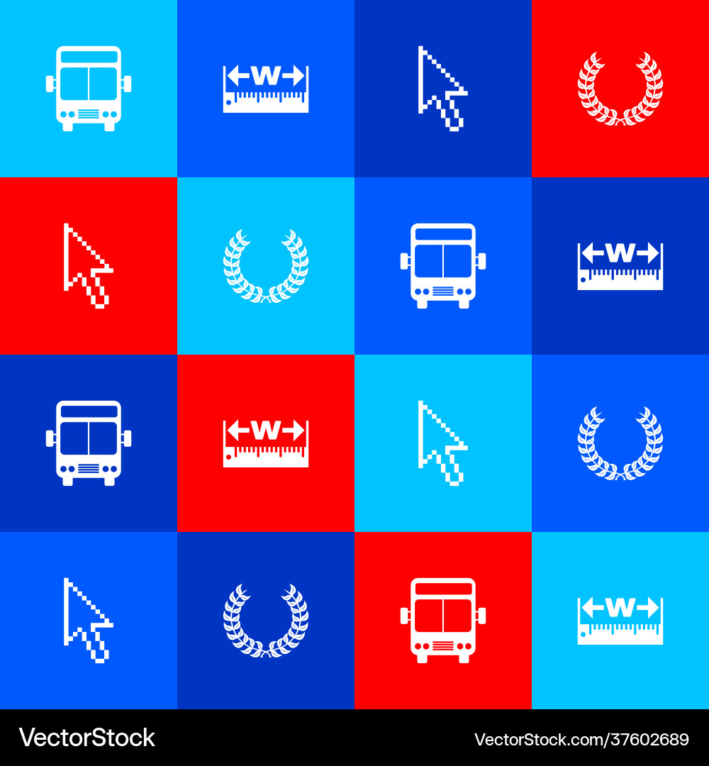 Set bus measuring height and length pixel arrow Set bus measuring height and length pixel arrow vector image