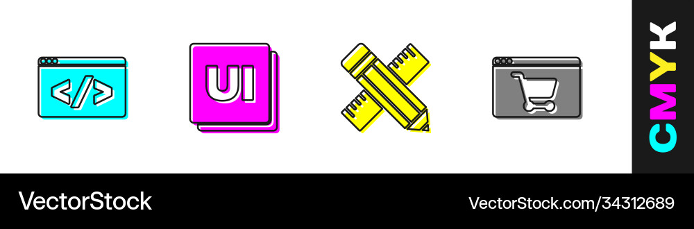 Set front end development ui or ux design Set front end development ui or ux design vector image