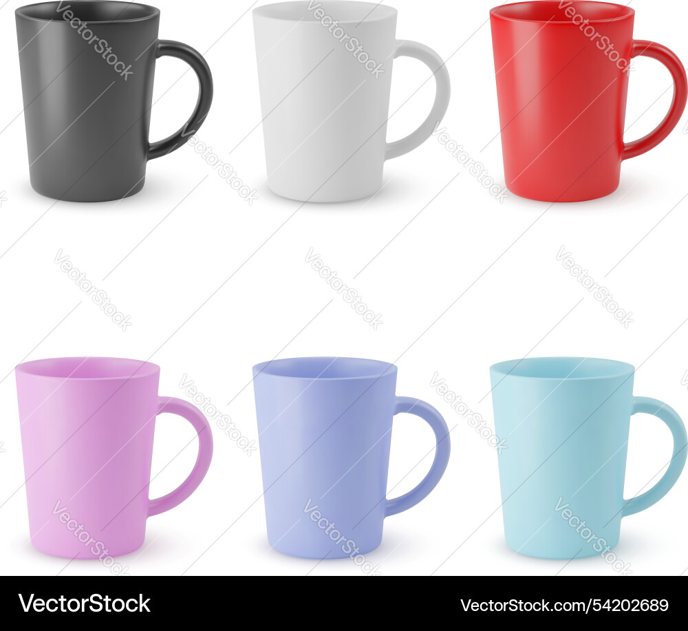 Set of empty cups Set of empty cups vector image