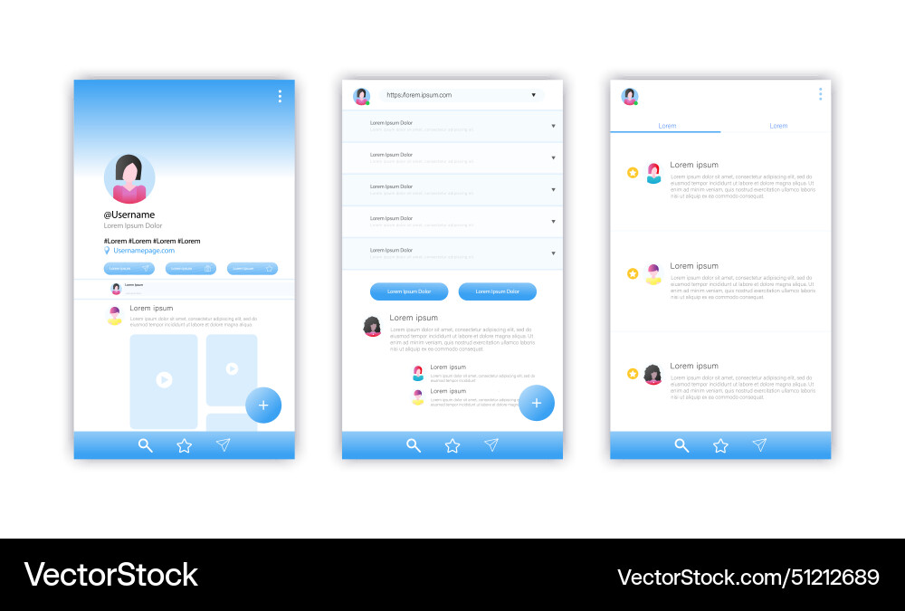 Set of news applications web page design Vector Image
