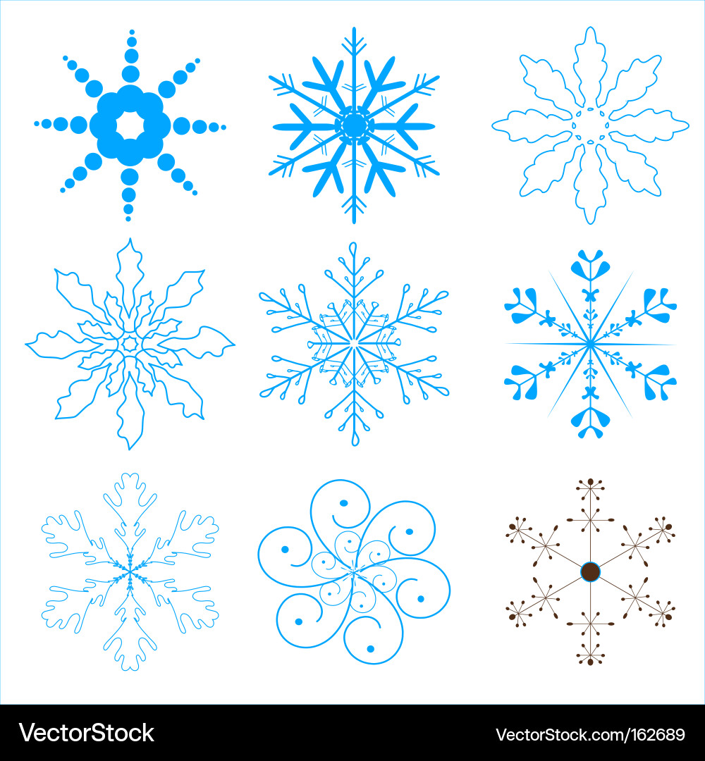 Snowflake set vector image