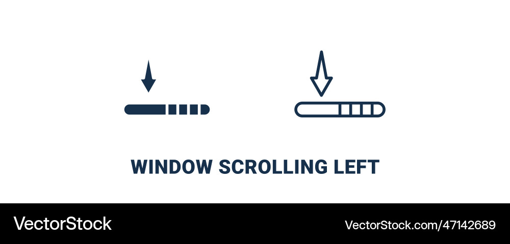 Window scrolling left icon outline and filled vector image