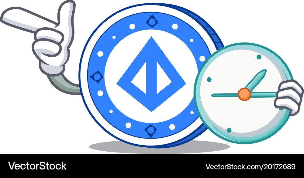 With clock loopring coin character cartoon vector image