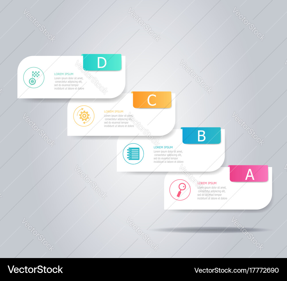 Abstract steps infographic element background vector image