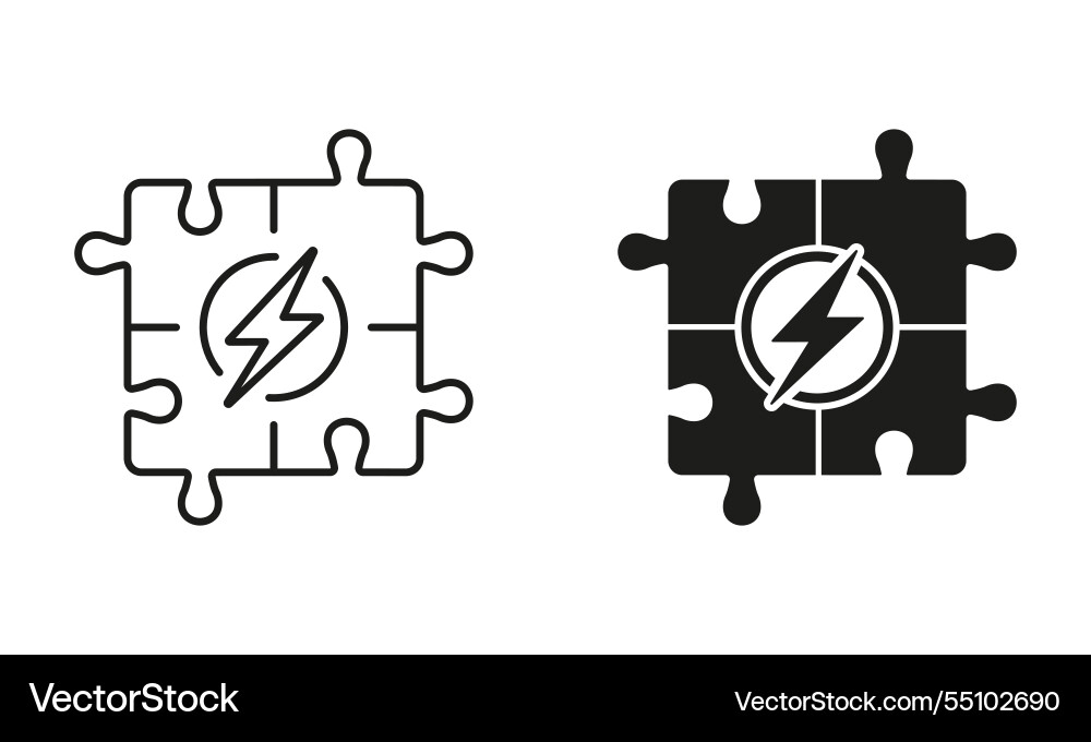 Brainstorming jigsaw combination find solution Brainstorming jigsaw combination find solution vector image