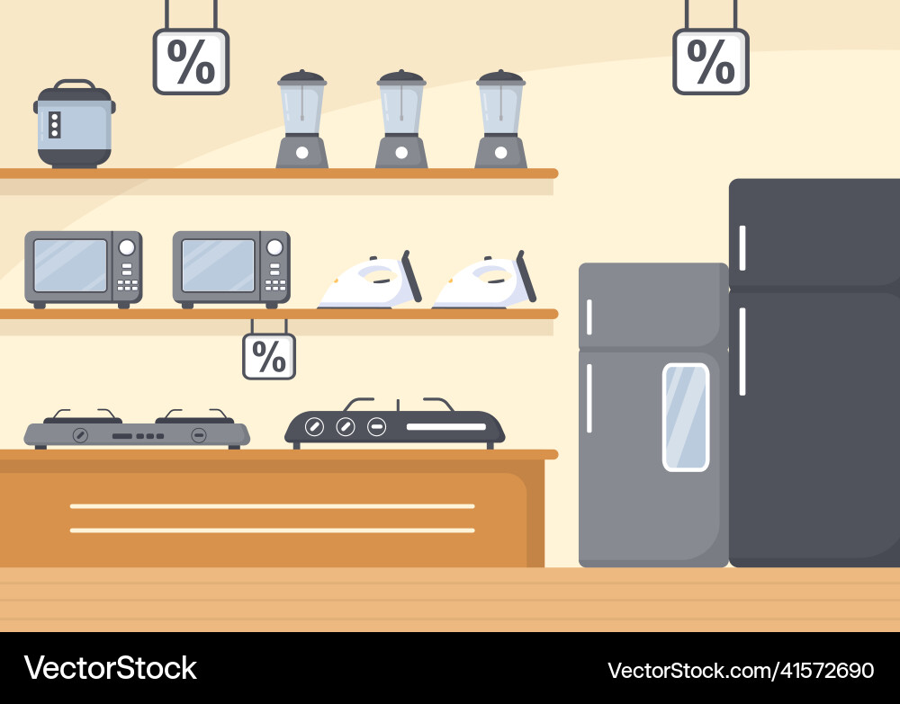 Electronics store that sells computers tv Electronics store that sells computers tv vector image