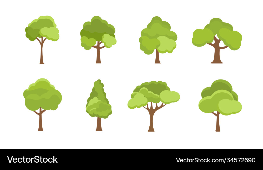 Flat Tree Icon - Simple Forest vector image