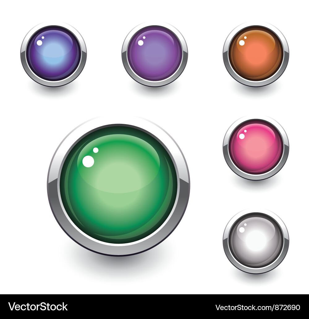 Glossy buttons set Vector Image
