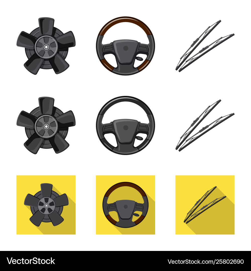 Isolated object auto and part logo collection vector image
