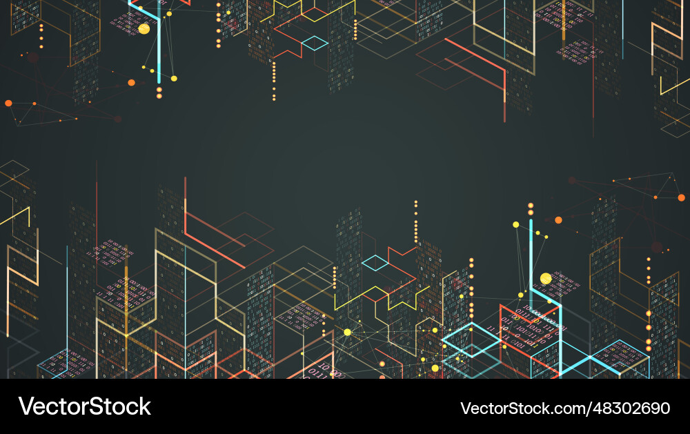 Isometric Cloud Data Processing vector image