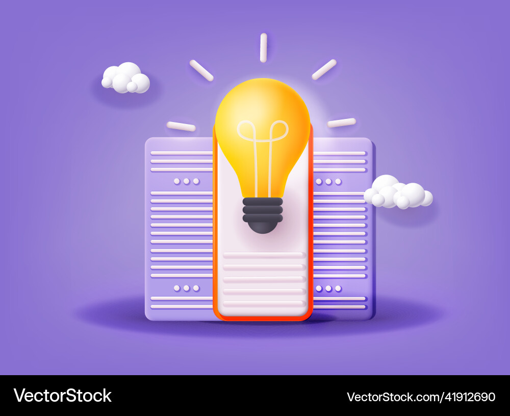 Light bulb on intellectual property document Light bulb on intellectual property document vector image