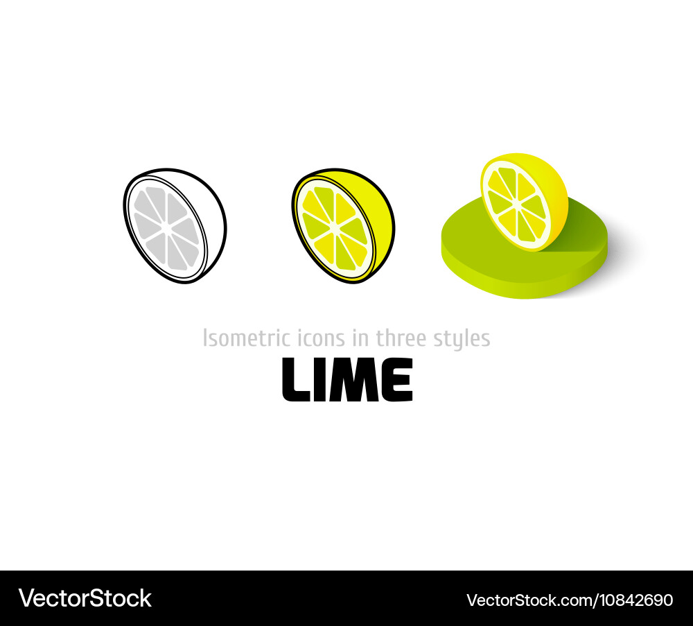 Lime icon in different style Vector Image