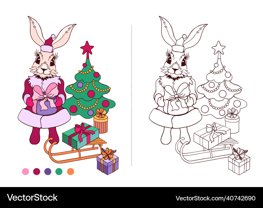 Malvorlagen Weihnachten bunny Malvorlagen Weihnachten bunny vektorbild