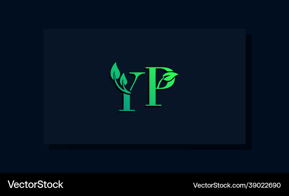 Minimal leaf style initial yp logo Vector Image