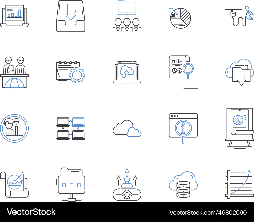 Mobile computing line icons collection smartph Mobile computing line icons collection smartph Vector Image
