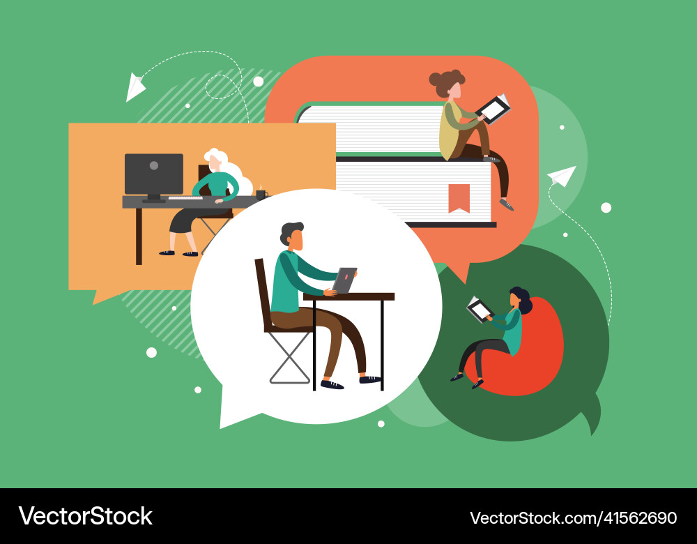 People in dialog speech bubbles flat Vector Image